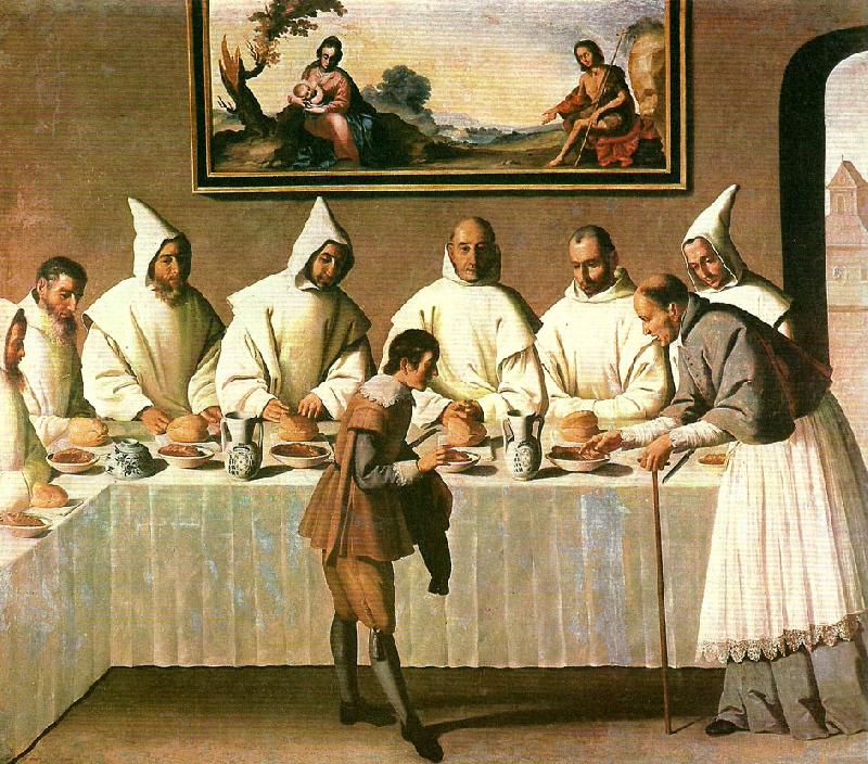 st, hugo in the refectory, Francisco de Zurbaran